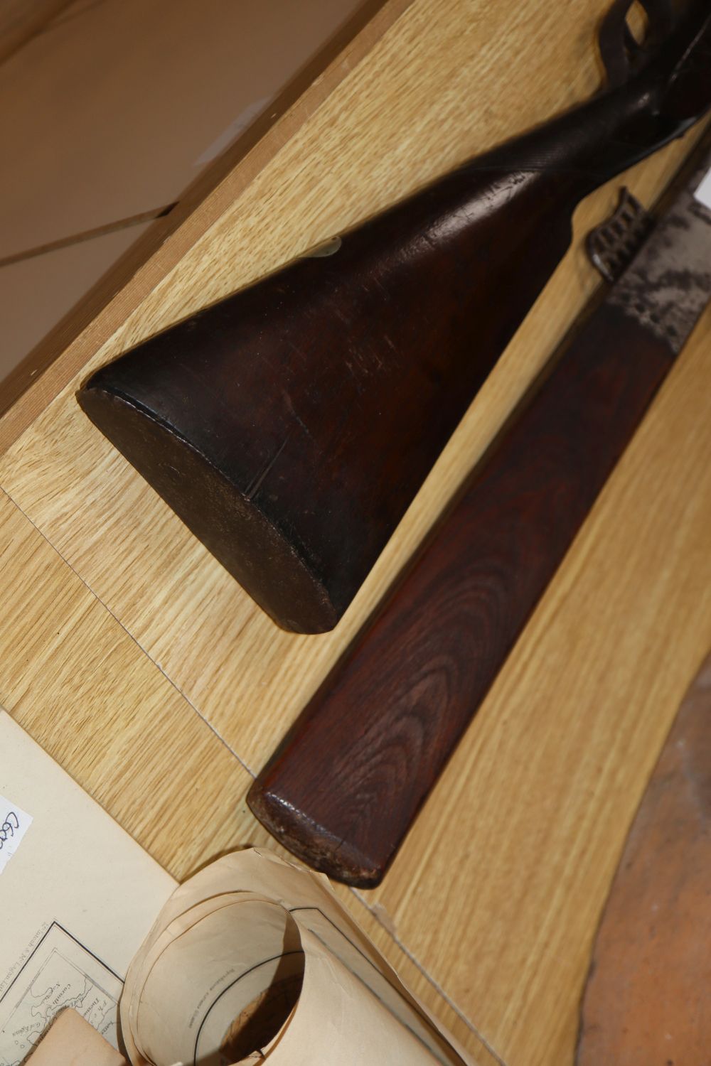 A 19th century percussion cap musket and an Eastern musket